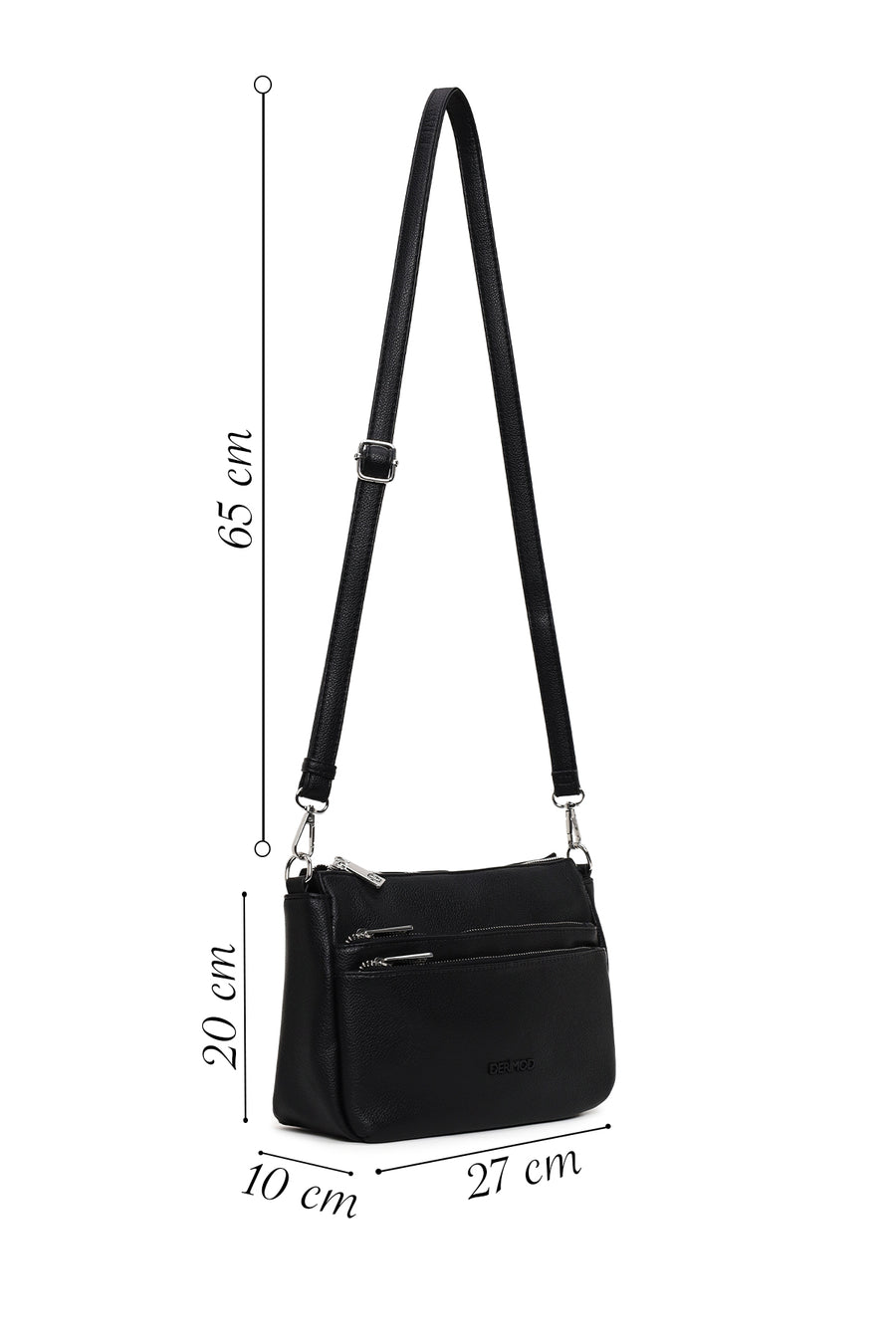 Woman Black Long Strap Crossbody Bag