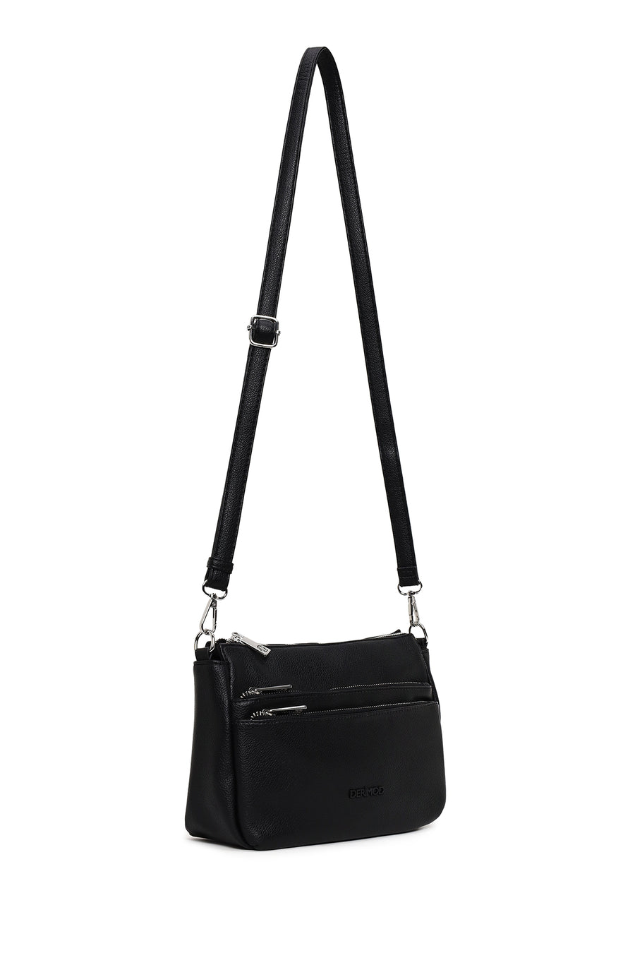 Woman Black Long Strap Crossbody Bag