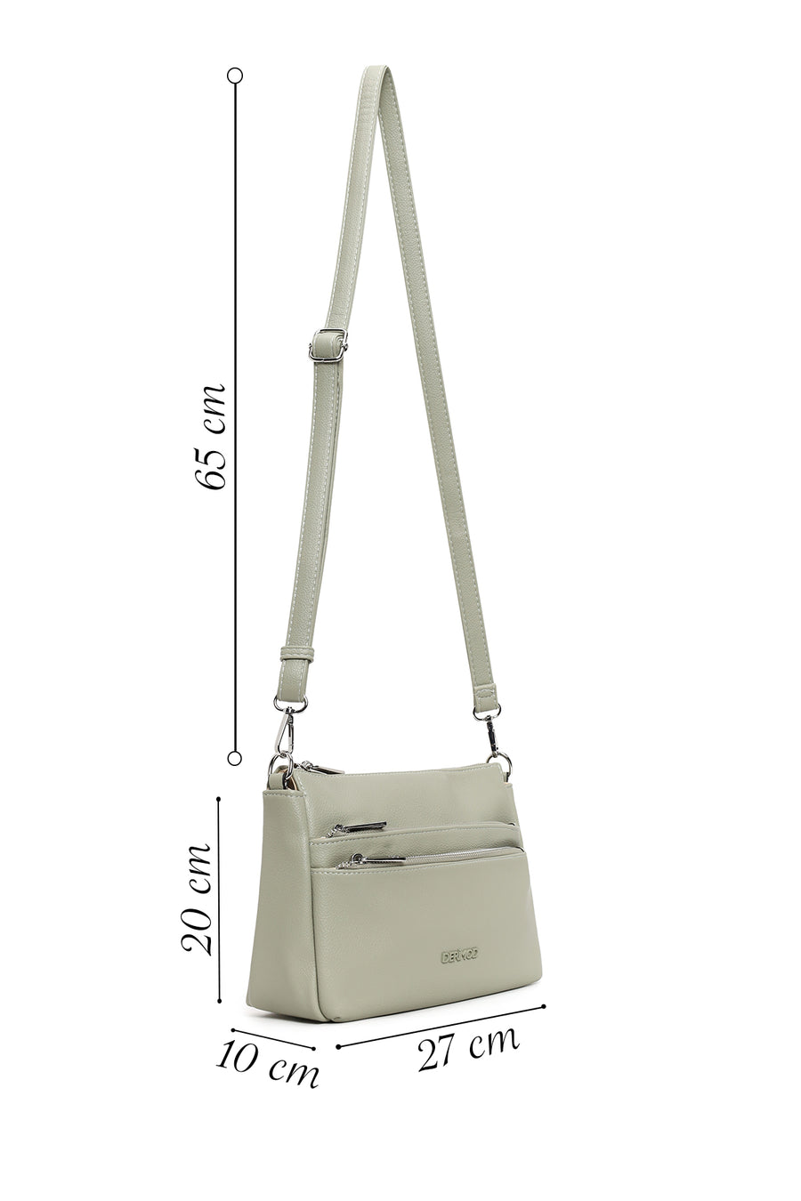 Woman Green Long Strap Crossbody Bag