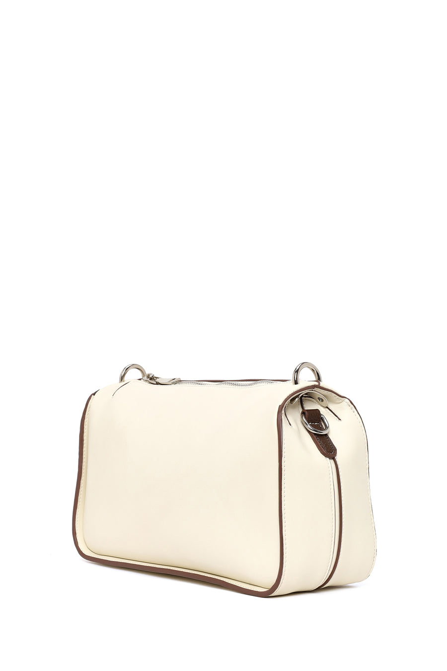 Woman Cream Long-Strap Shoulder Bag