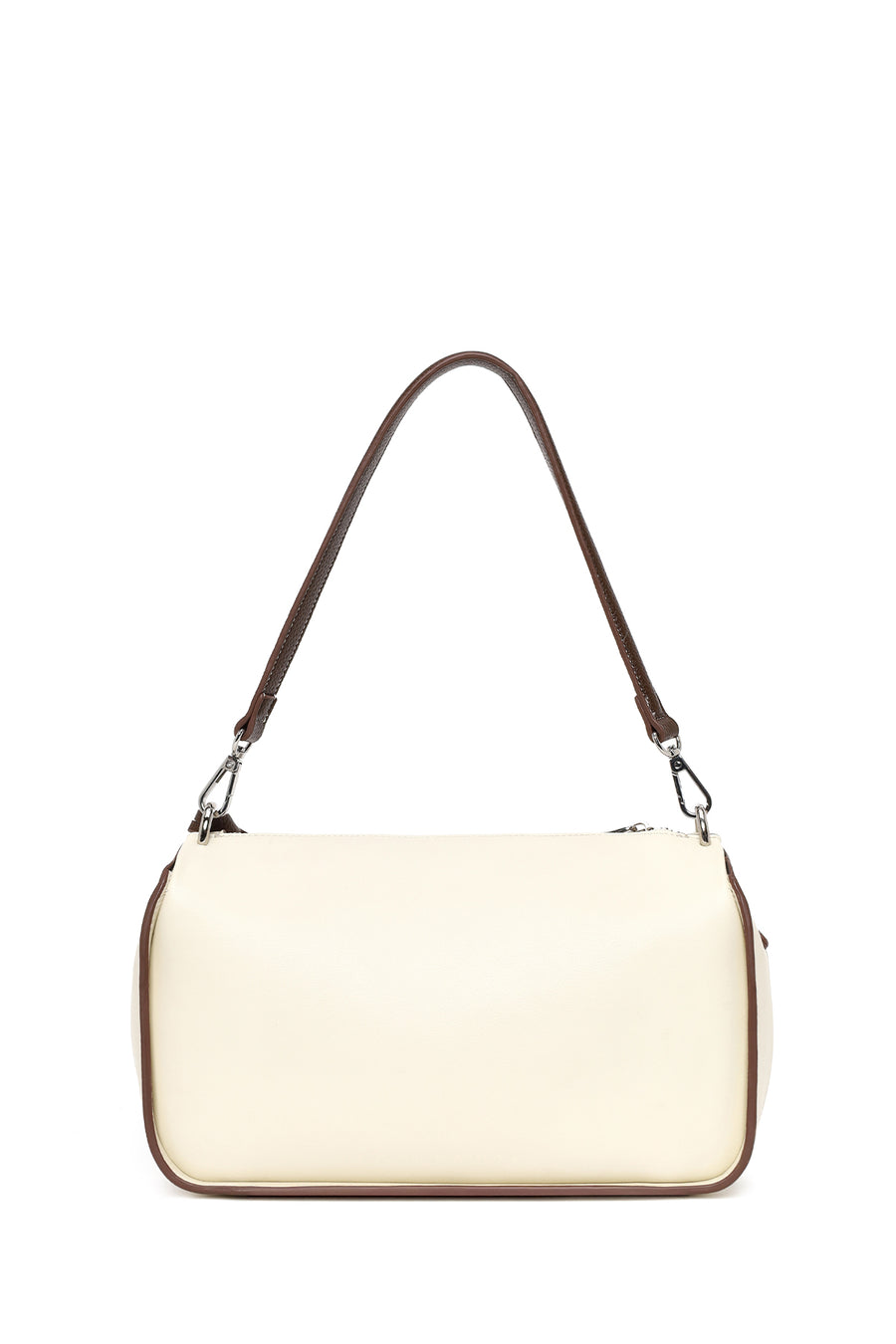 Woman Cream Long-Strap Shoulder Bag