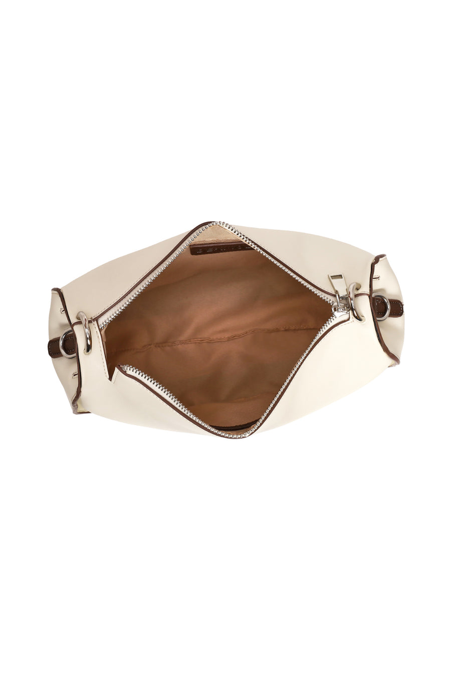 Woman Cream Long-Strap Shoulder Bag
