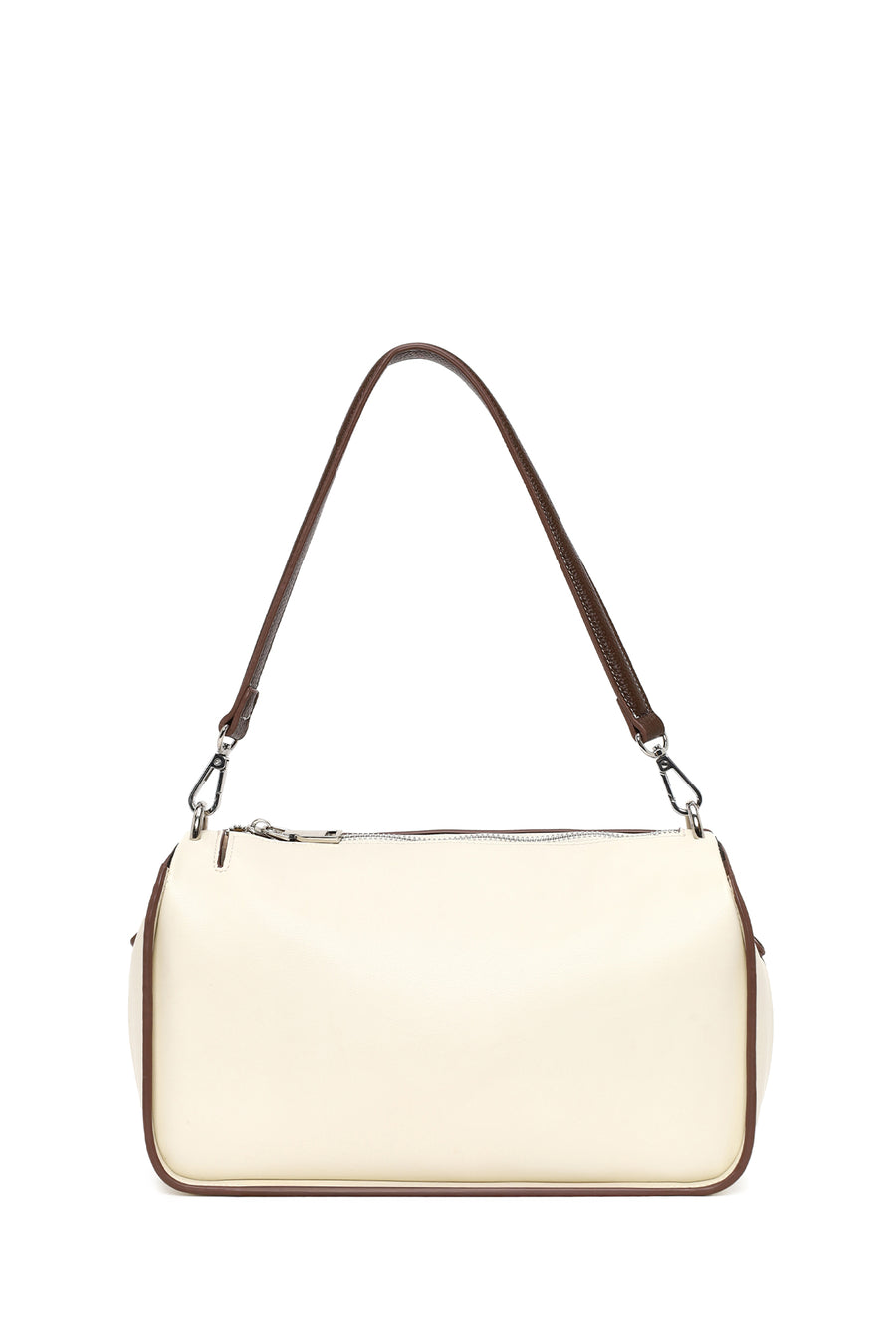 Woman Cream Long-Strap Shoulder Bag