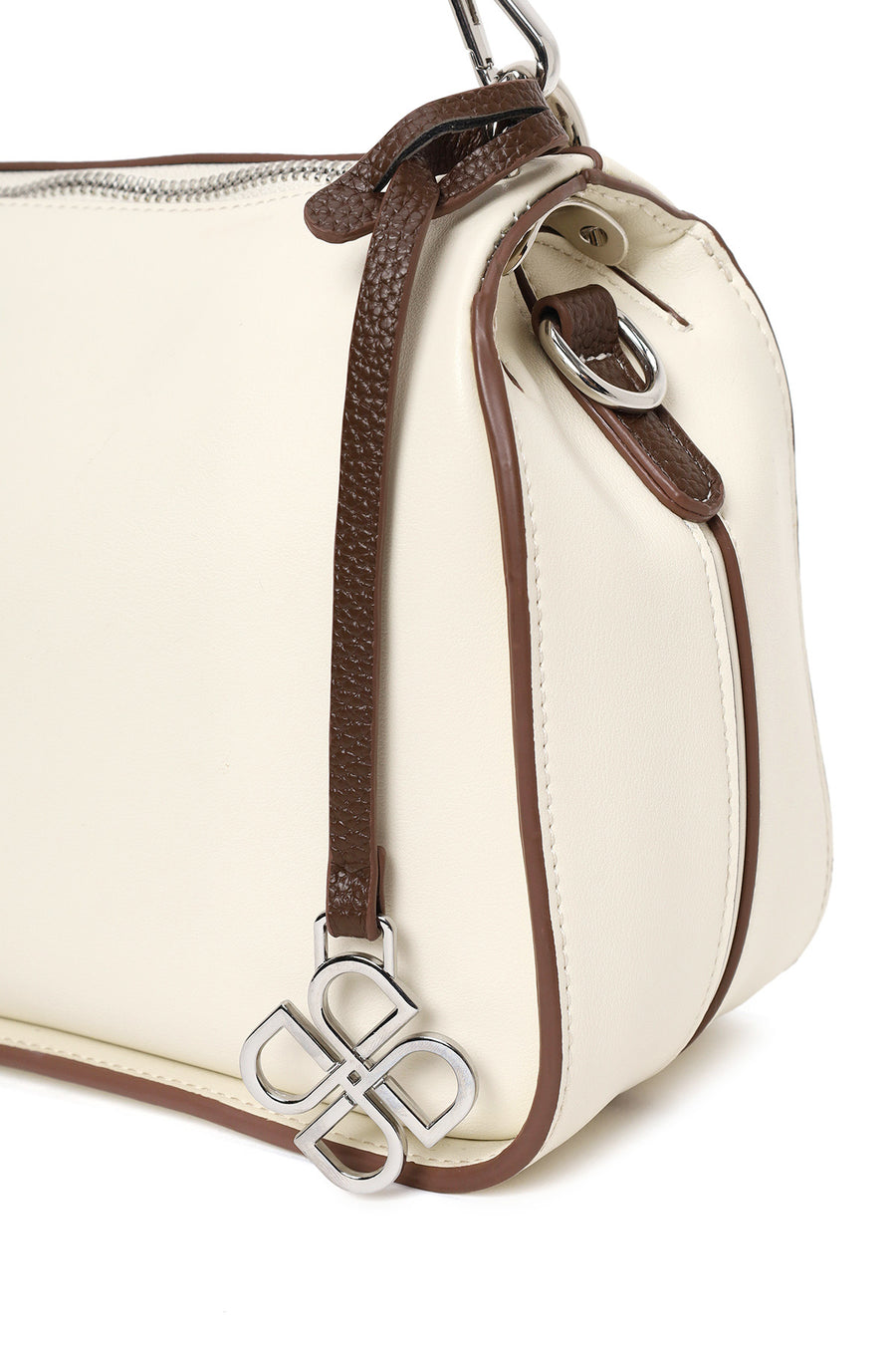 Woman Cream Long-Strap Shoulder Bag