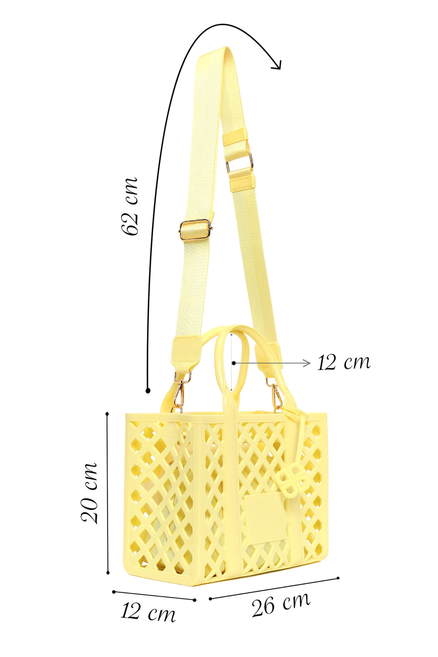 Women's Yellow Long Strap Jelly Handbag