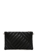 Women's Black Long Chain Strap Quilted Clutch Bag | Derimod