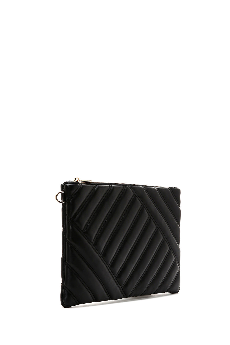 Women's Black Long Chain Strap Quilted Clutch Bag