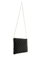 Women's Black Long Chain Strap Quilted Clutch Bag | Derimod