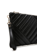 Women's Black Long Chain Strap Quilted Clutch Bag | Derimod