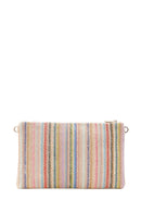 Women's Multi-Colored Long Chain Strap Straw Clutch Bag | Derimod
