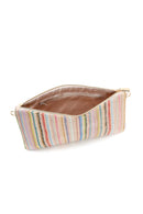 Women's Multi-Colored Long Chain Strap Straw Clutch Bag | Derimod