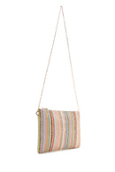 Women's Multi-Colored Long Chain Strap Straw Clutch Bag | Derimod