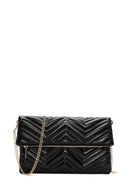Women's Black Chain Strap Quilted Clutch Bag | Derimod