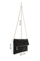 Women's Black Chain Strap Quilted Clutch Bag | Derimod