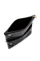 Women's Black Chain Strap Quilted Clutch Bag | Derimod