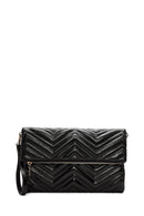 Women's Black Chain Strap Quilted Clutch Bag | Derimod