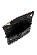 Women's Black Chain Strap Quilted Clutch Bag | Derimod