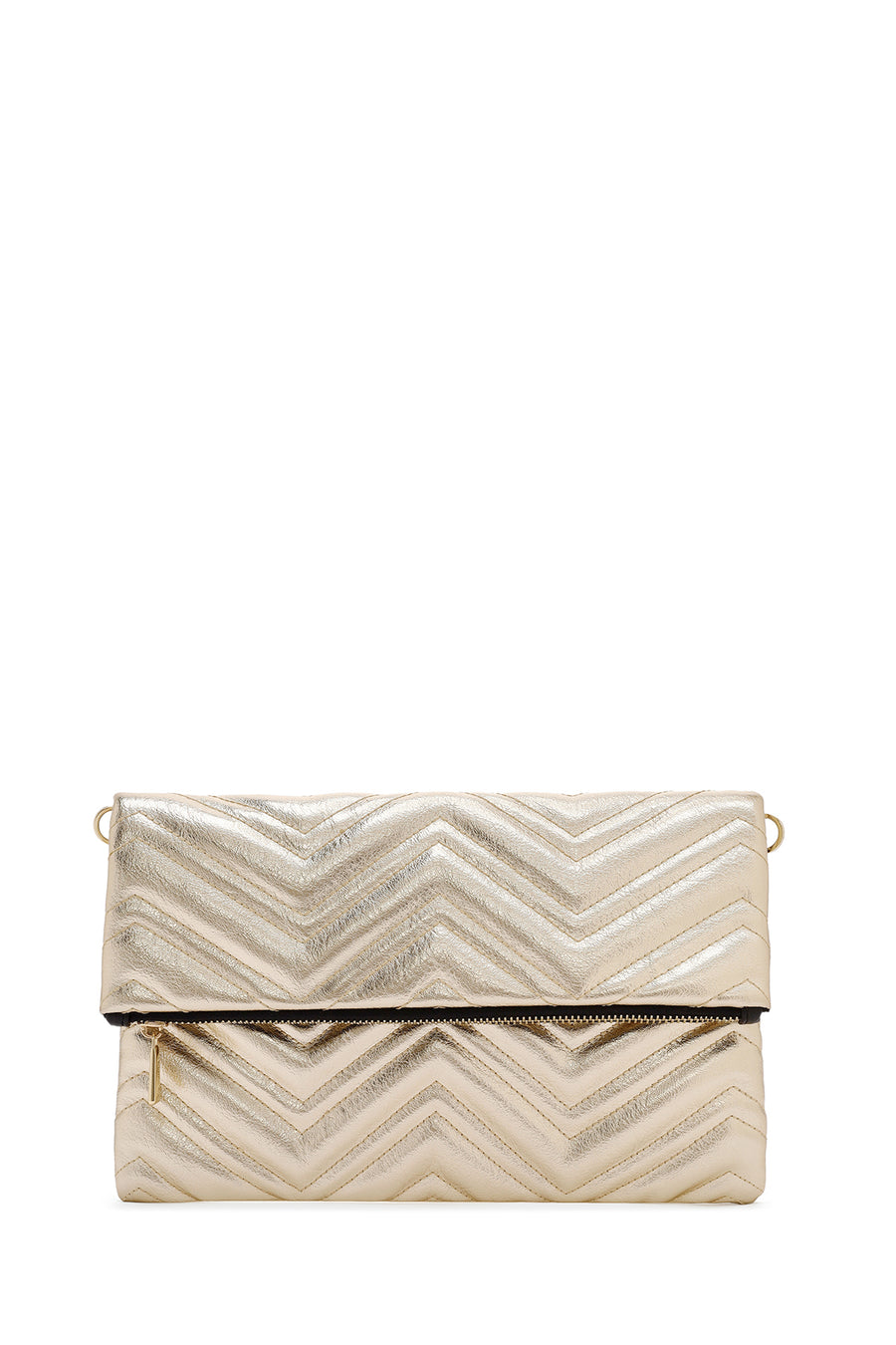 Women's Quilted Clutch Bag with Gold Chain Strap