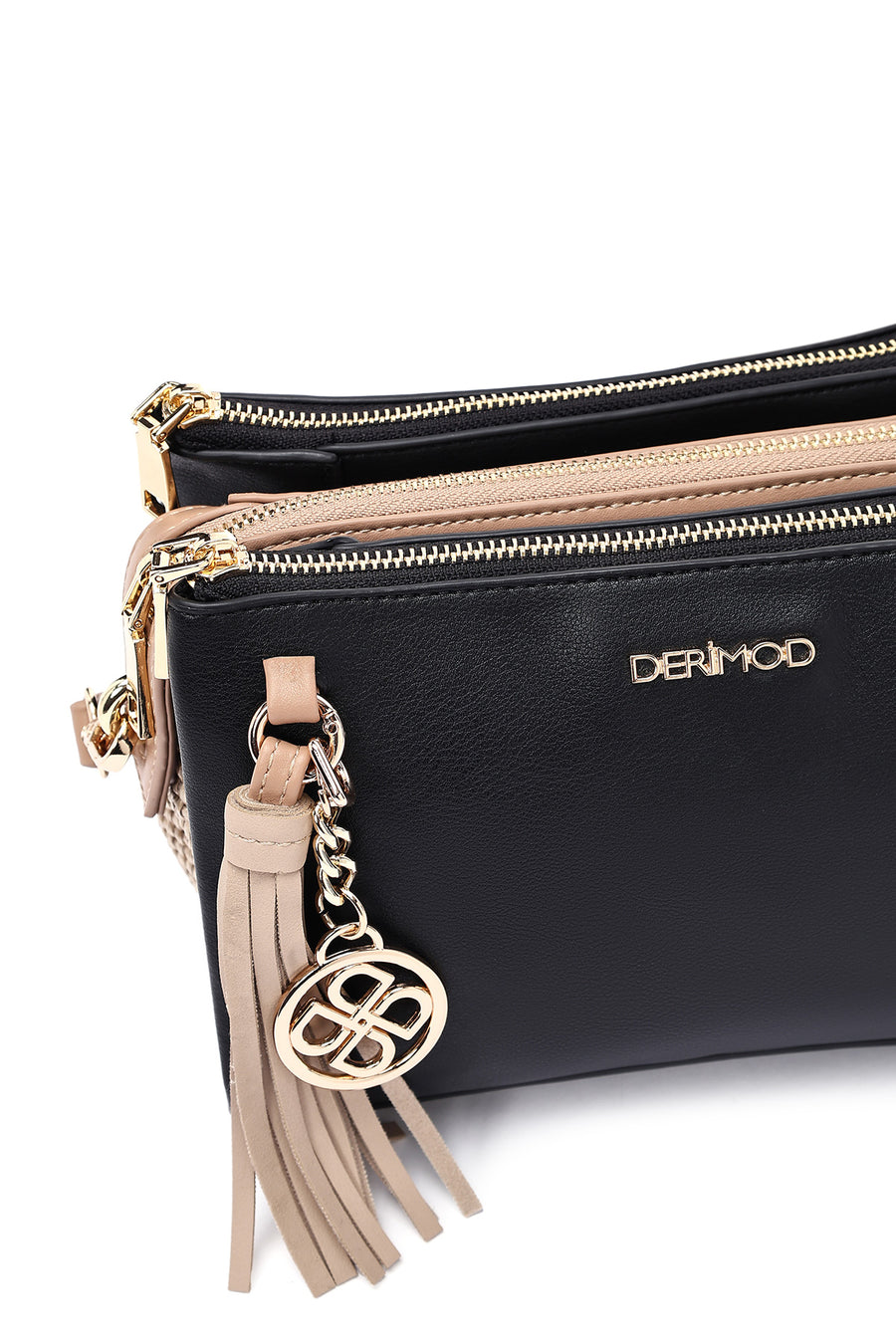 Woman Black Charm Crossbody Bag