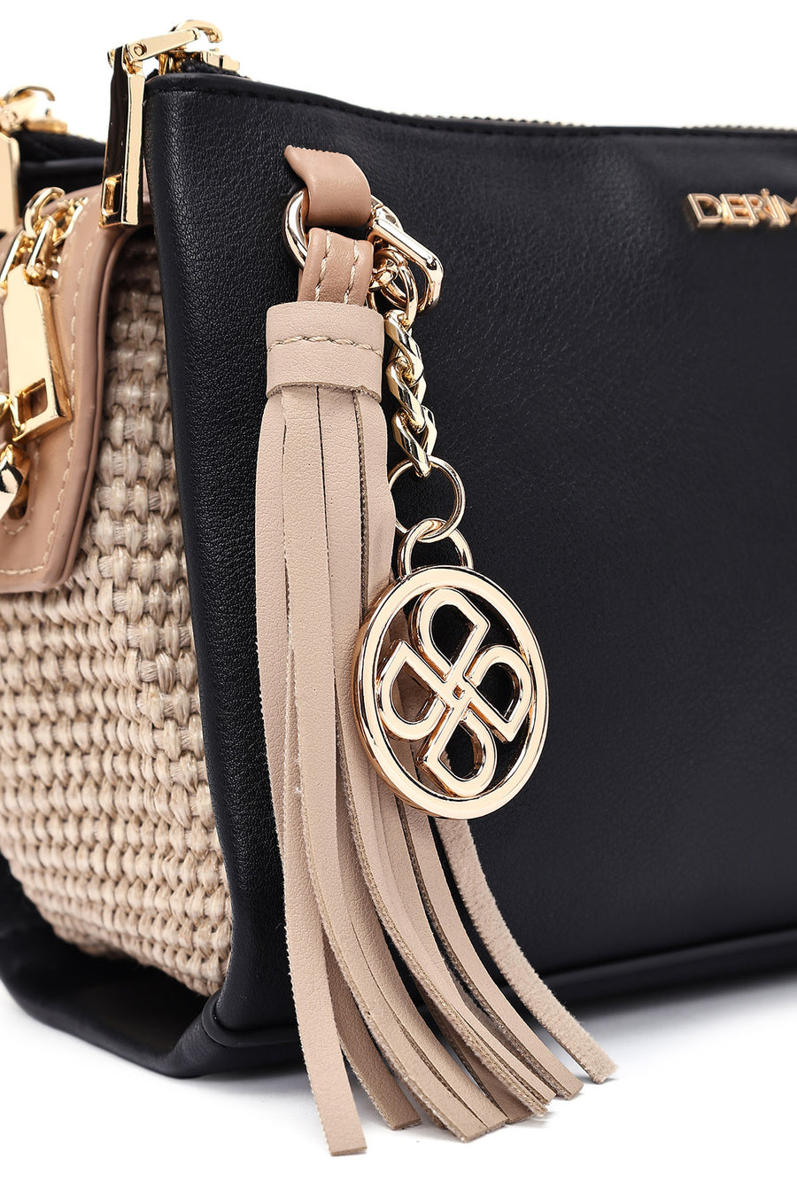 Woman Black Charm Crossbody Bag