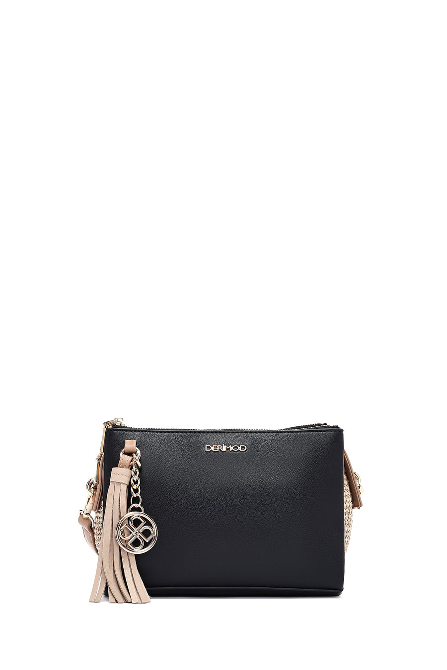 Woman Black Charm Crossbody Bag