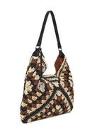 Woman Brown Straw Shoulder Bag | Derimod