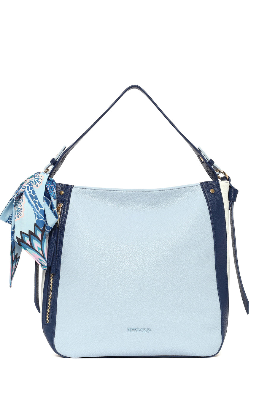 Woman Blue Long-Strap Shoulder Bag