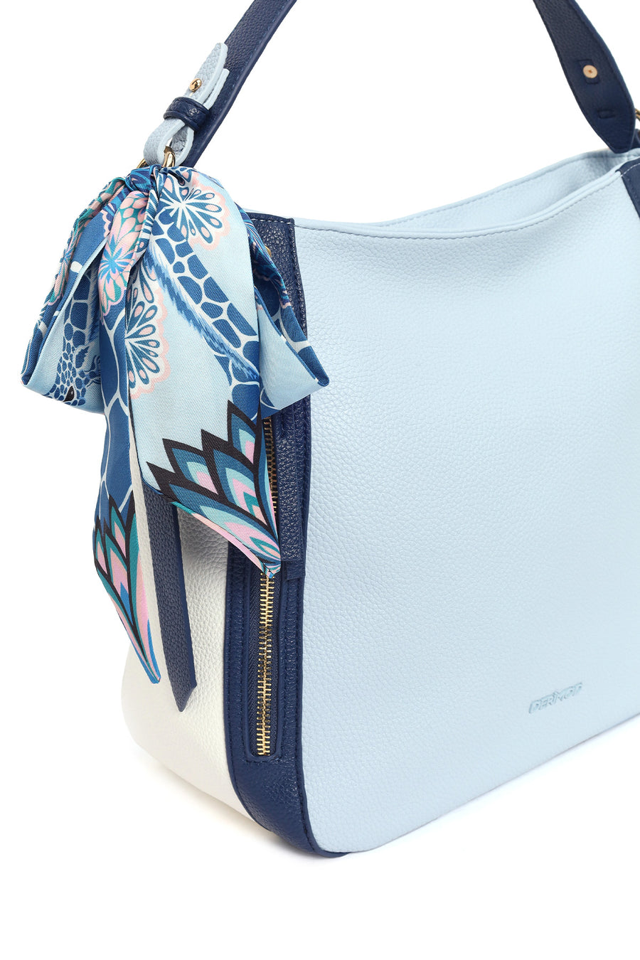 Woman Blue Long-Strap Shoulder Bag