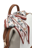 Women's White Backpack with Accessories | Derimod