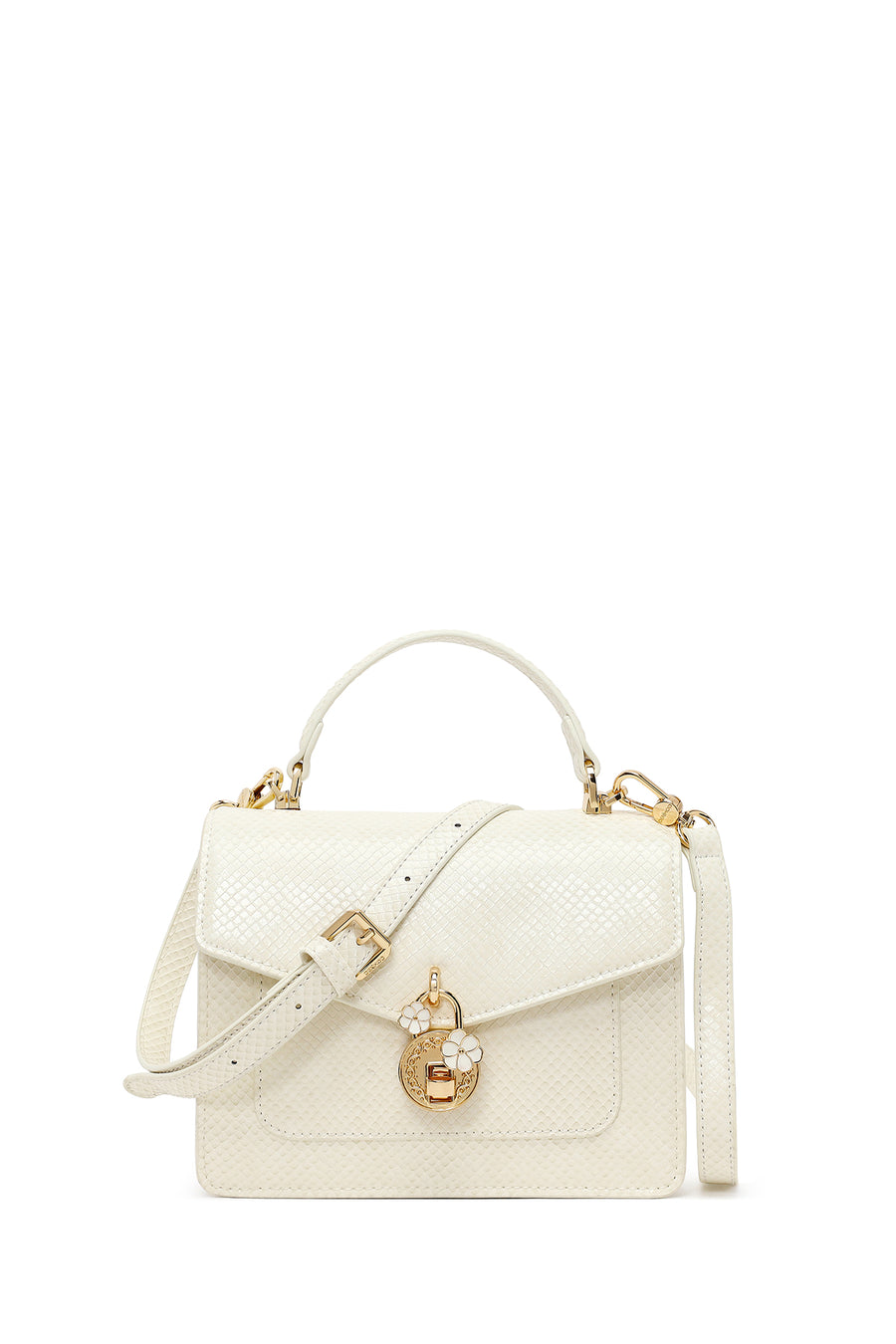 Woman Cream Long Strap Snake Patterned Mini Shoulder Bag 26SBD249440 | Derimod