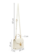 Woman Cream Long Strap Snake Patterned Mini Shoulder Bag | Derimod