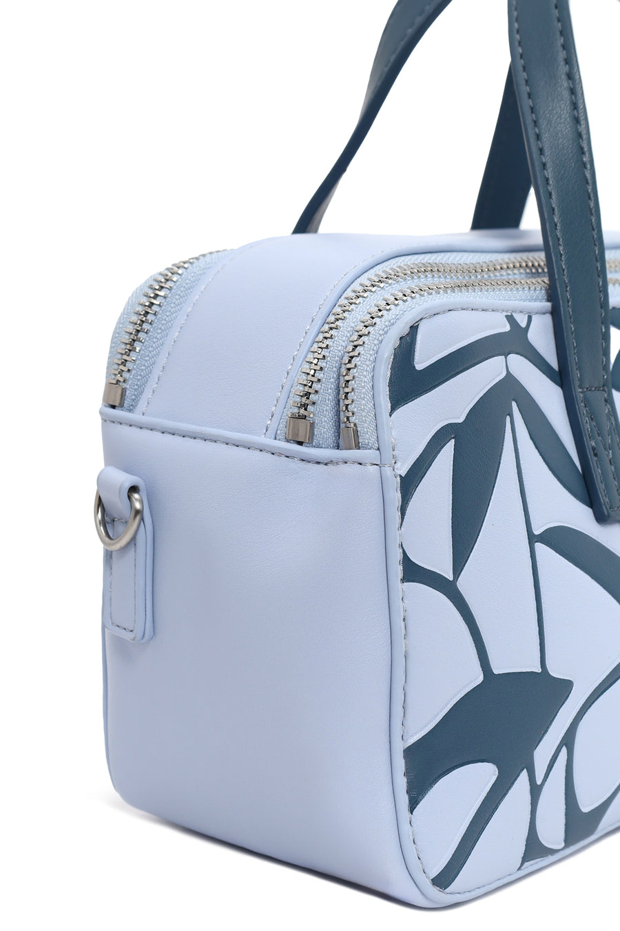 Woman Blue Long Strap Printed Shoulder Bag
