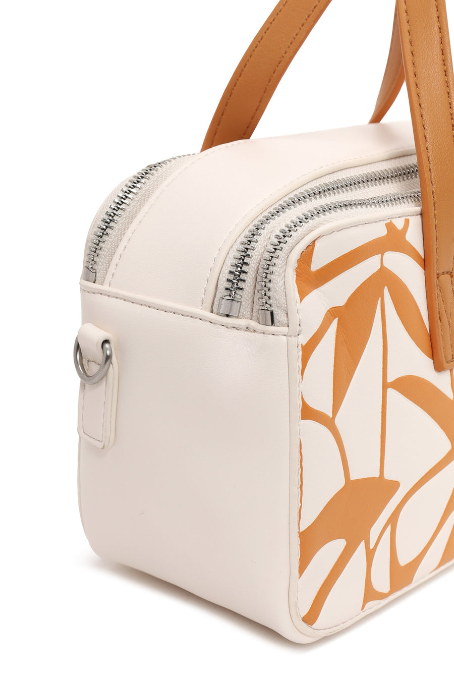 Woman Orange Long-Strap Printed Shoulder Bag