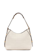 Woman Cream Long-Strap Printed Shoulder Bag | Derimod