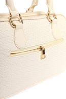 Women's Cream Long Strap Printed Charm Handbag | Derimod