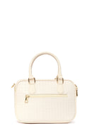 Women's Cream Long Strap Printed Charm Handbag | Derimod