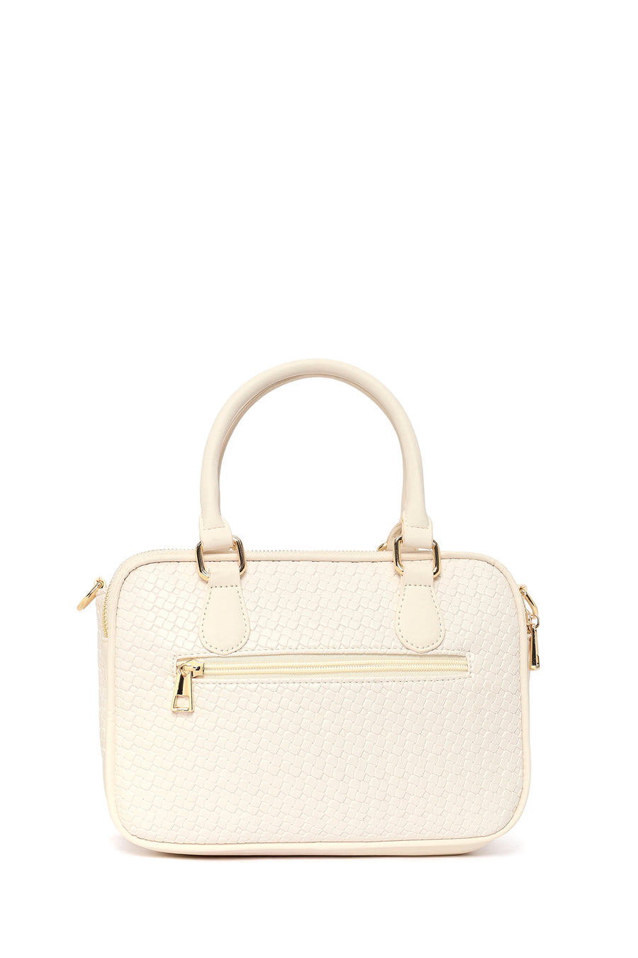 Women's Cream Long Strap Printed Charm Handbag