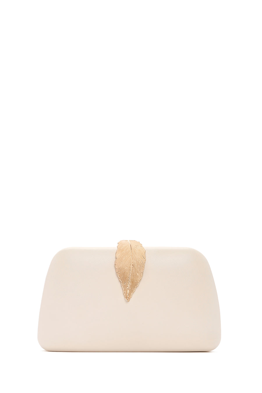 Woman Cream Long Chain Strap Evening Mini Clutch Bag