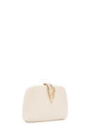 Woman Cream Long Chain Strap Evening Mini Clutch Bag | Derimod