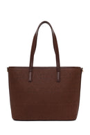 Woman Brown Long-Strap Patterned Wicker Shoulder Bag | Derimod