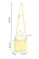 Woman Yellow Long-Strap Knit Mini Shoulder Bag | Derimod