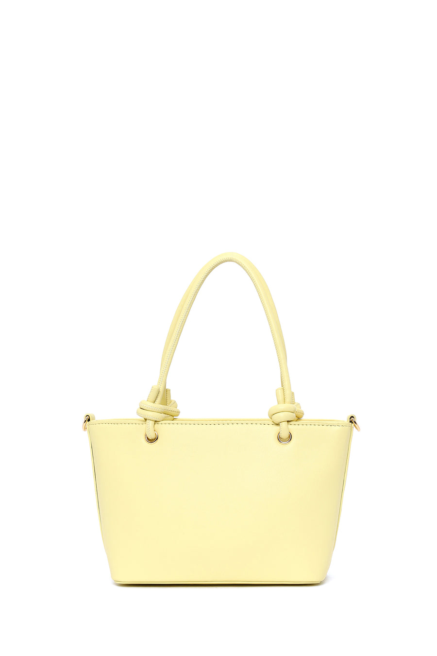 Woman Yellow Long-Strap Knit Mini Shoulder Bag