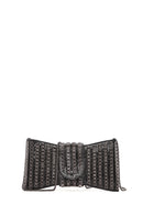 Women's Black Long Strap Embellished Mini Box Dress Bag | Derimod