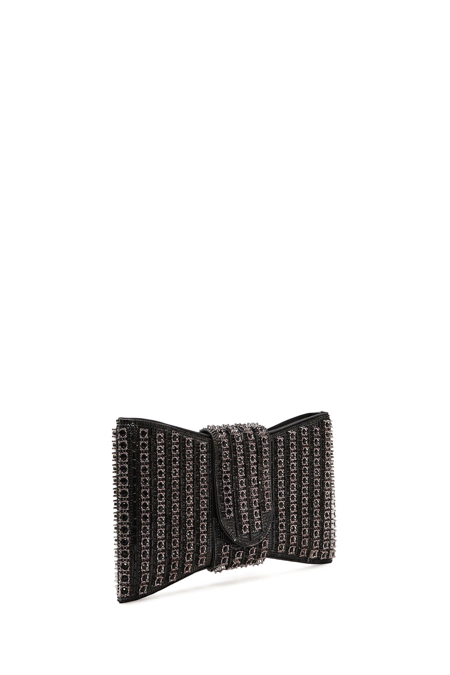 Women's Black Long Strap Embellished Mini Box Dress Bag