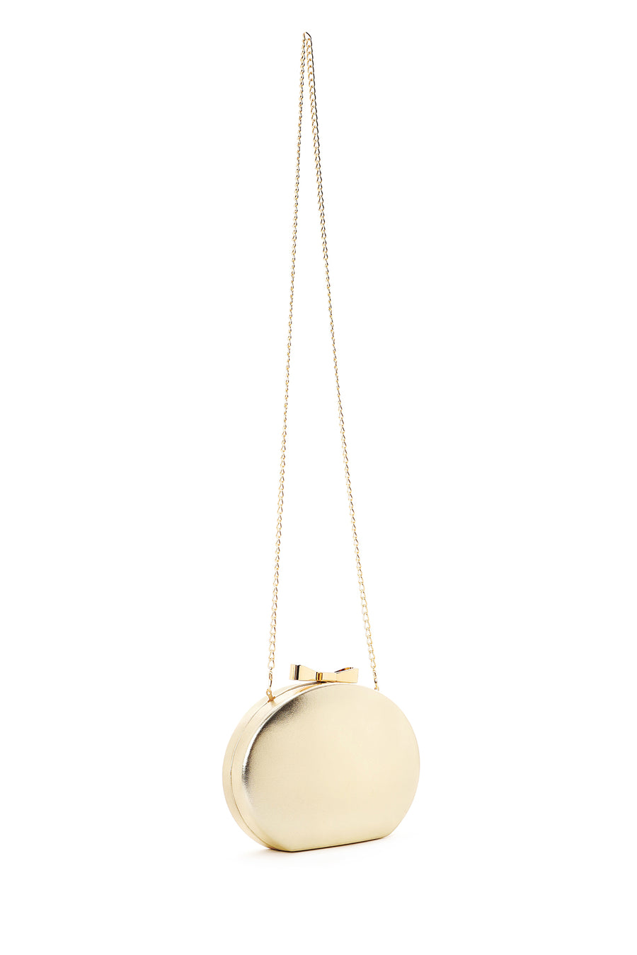 Women's Gold Chain Strap Mini Metallic Box Dress Bag