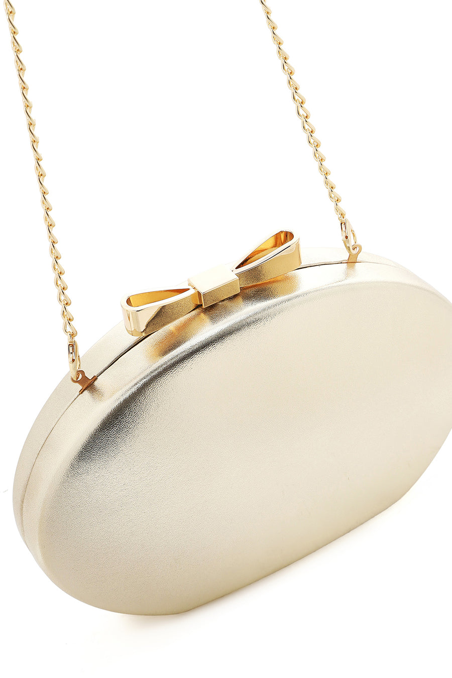 Women's Gold Chain Strap Mini Metallic Box Dress Bag