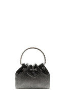 Women's Black Long Chain Strap Embellished Mini Evening Bag | Derimod