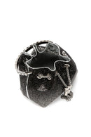 Women's Black Long Chain Strap Embellished Mini Evening Bag | Derimod