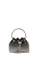 Women's Black Long Chain Strap Embellished Mini Evening Bag | Derimod