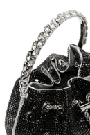 Women's Black Long Chain Strap Embellished Mini Evening Bag | Derimod